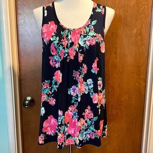 Navy Floral Tank
